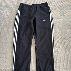 Adidas Black Joggers with White Stripes